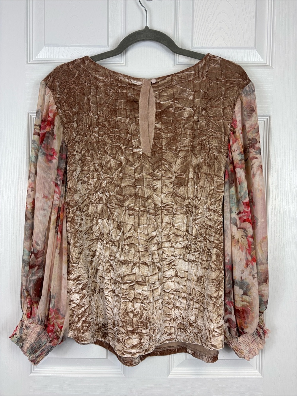 Anthropologie Meadow Rue crushed velvet blouse sz lg petite - Picture 8 of 8